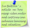 Iva's article on how learning and retention can be enhanced
